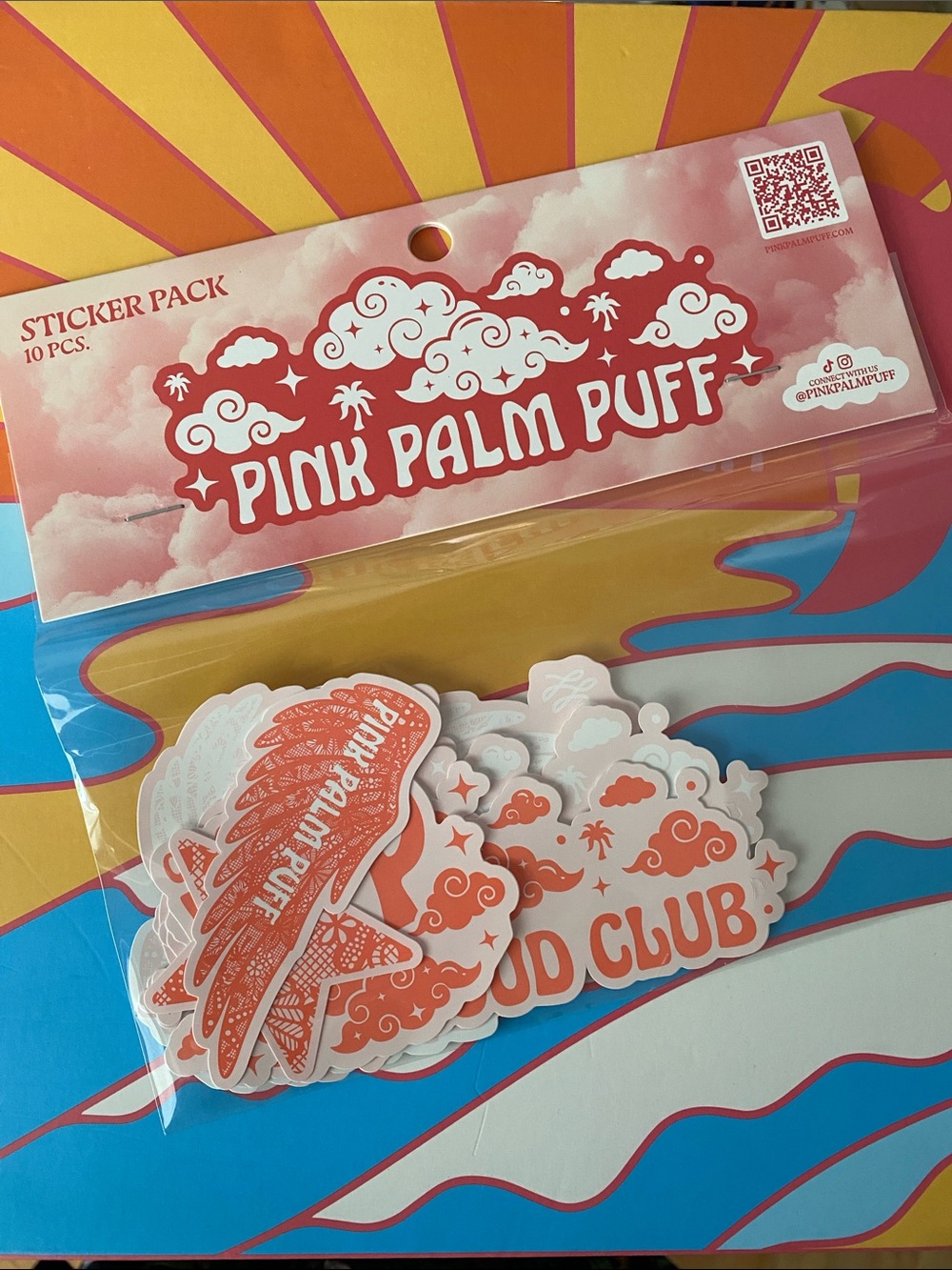 Pink Palm Puff Passport and Sticker Pack - Picture 3 of 3